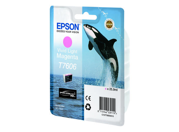 Epson Blekk T7606 Vivid Light Magenta Lyst magenta blekk til Epson P600